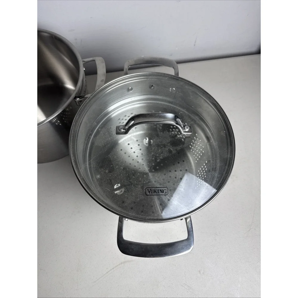 Viking 3 ply Stock Pot Pasta Strainer 8-QT, 7.6L 18/8 Stainless Steel 3 Set
